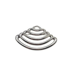 Monet Brooch Pin Silver Tone Open Work Shell Vintage Modernist